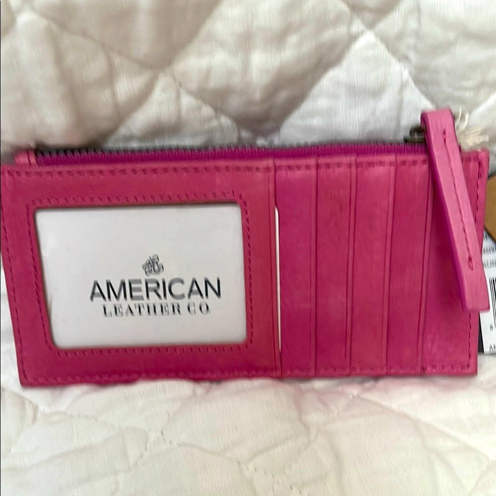 NWT American Leather Company Credit Card Zipper Wallet